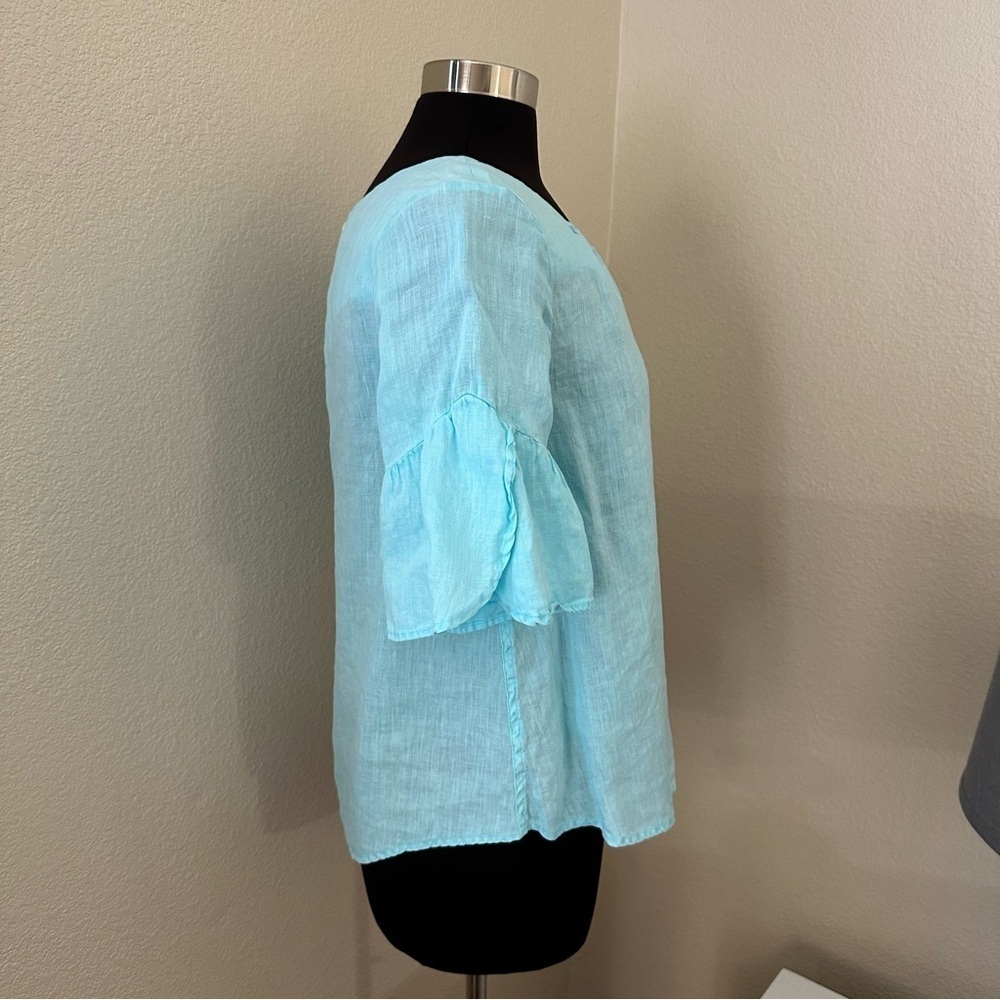 Sundance 100% Linen Teal Willa Whisper Blouse Size S - Picture 5 of 11